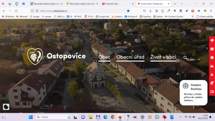 Nejlepšími webovými stránkami obcí do 2 tisíc obyvatel byl v soutěži Radniční web roku vyhlášen portál obce Ostopovice. 